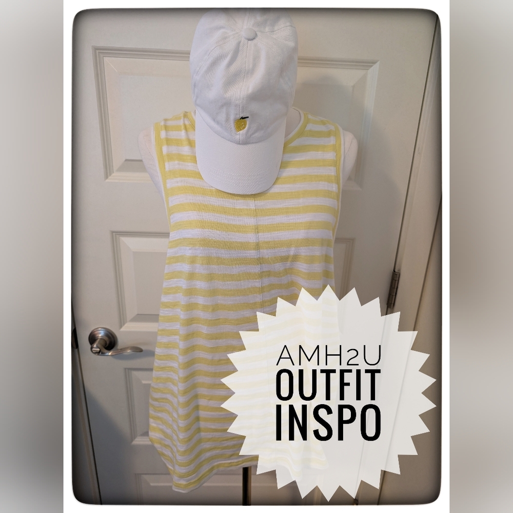 CASLON Tank Top Yellow and White Stripes Plus Size 1X NWOT - Picture 9 of 9